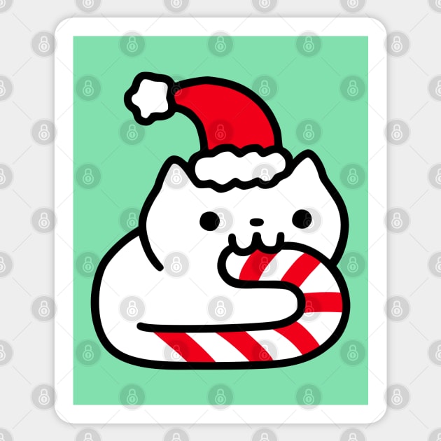 Candy Cane Cat Sticker by obinsun
